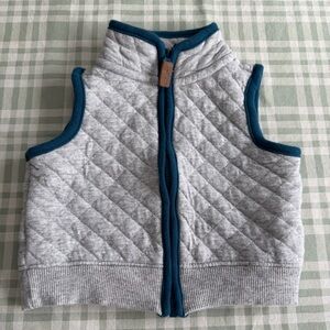 Carter's Gray Quilted Vest with blue Trim size 3 months